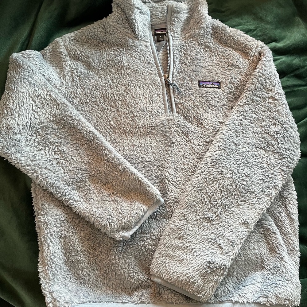 Patagonia Light Blue Fluffy Pullover Quarter Zip Jacket